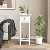 SILKYDRY Narrow Side Table, Tall Nightstand with Drawer and Shelf,