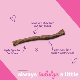 PawLove Quick and Crunchy Gourmet Beef Sticks - Small 1.3 lb (Pack of 1) - Light, Airy, High-Protein, Grain-Free, Great for One Dog