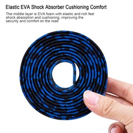 2M Fahrrad Lenkerband Rutschfest, Reißfestes Stoßdämpfend Griffband, Griffband Selbstklebend Atmungsaktiv Weich, Rennrad Lenkerband PU Cycling Band for Cycling Fahrrad Mountainbike (Blau-schwarz)