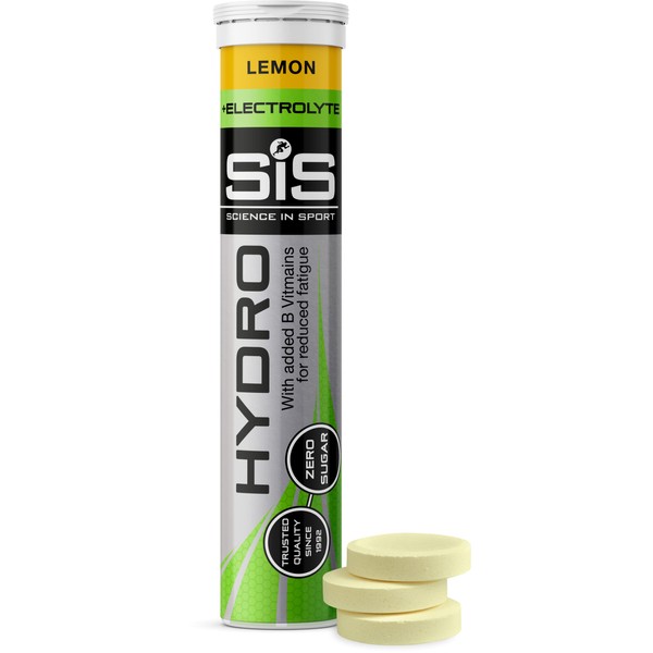 Science In Sport Hydro Hydration Tablets, Gluten-Free, Zero Sugar, Lemon Flavour Plus Electrolytes, 20 Effervescent Tablets