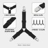 Adjustable Crisscross Bed Sheet Holder Straps with 12 Clips, Black