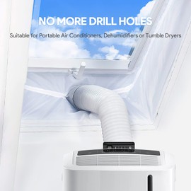 LYUNIT 300CM Fensterabdichtung für Mobile Klimageräte, Klimaanlagen, Wäschetrockner, Ablufttrockner, Hot Air Stop zum Anbringen an Fenster, Dachfenster, Flügelfenster Klimaanlage