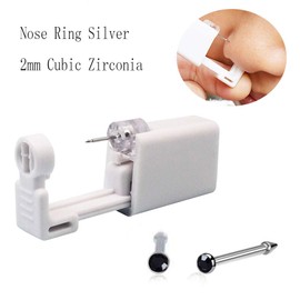 Self Nose Piercing Gun Self Nose Piercing Gun Kit Safety Nose Piercing Gun Kit Tool (Black)