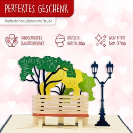 LINPOPUP®, 3D cards, 3D folding card, greeting card for retirement, greeting card retirement, retirement, farewell, retirement card, farewell card, greeting card, neutral, park, N257