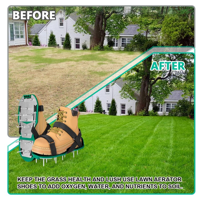 MOFEEZ Lawn Aerator Shoes for Grass - Pre-Assembled Grass Aerator
