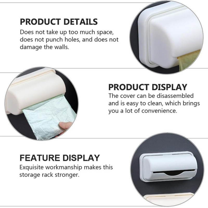 Roczential Garbage Bag Dispenser Trash Bag Dispenser Roll Holder 2Pcs