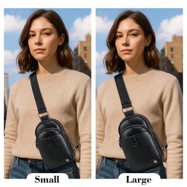 INICAT Anti Theft Crossbody Bags for Women Travel Small Sling Bag Fanny Packs Cross Body Purses Everyday (White Brown Large)