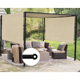 Patio Paradise 8' x 16' Pergola Canopy Replacement Cover Shade Cloth with Grommets Weighted Rods Outdoor Sun Shade Screen UV Block for Gazebo Backyard Deck Porch Balcony, Beige