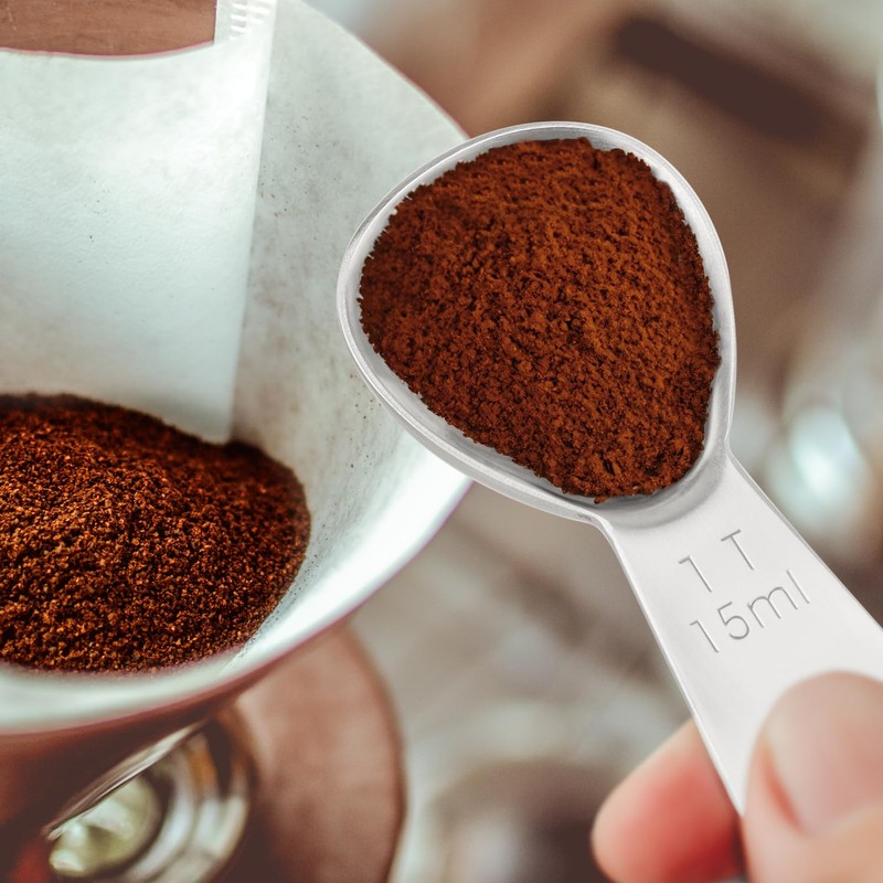 COM-FOUR® 2 x Coffee Scoops Made of Stainless Steel -