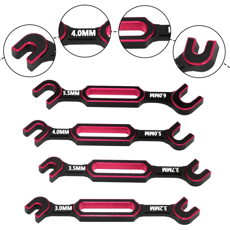 RCENJOY Multifunction RC Shock Absorber Plier with 4PCS Wrench 3.0/3.2/3.5/3.7/4.0/5.0/5.5/6.0mm