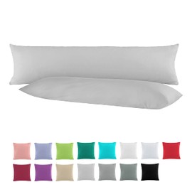 Double Pack Cotton Reinforced Pillow Cases For Side Sleeper Pillow - 40 x 145 cm In 13 Modern Colours