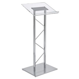 Kingdom KML9CHROME Modern & Stylish Acrylic and Chrome Podium (43.4" Height)