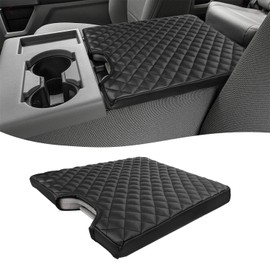 KBH Center Console Armrest Cover for 2015-2025 F150, 2017-2025 F250 F350 F450 F550, with 40/20/40 Jump Seat, Vinyl Leather, Anti-Scratch, Black