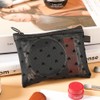 Clapoyis Portable Mesh Cosmetic Pouch, Set of 3 Sizes, Black