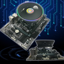 DS Black CPU Cooler, 1500RPM RGB CPU Air Cooler, Aluminum Extrusion Cooling 2 Heat-Pipes Black FIN, 120mm RGB CPU Fan, Fins Bending, RGB Lighting for Intel LGA 775/1155/1156/1366(C Series)