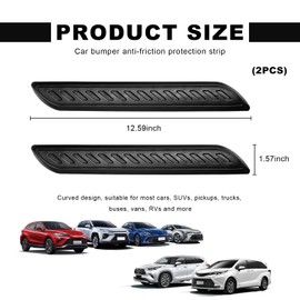 MUQIDA 2 PCS Car Bumper Anti-Scratch Strips, PVC Anti-Collision Side Door Edge Patch Protector, Universal Front and Rear Corner Bumper Guard Strip Sticker for SUV Pickup Truck (Short)