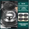 Steel Wool Scrubber with Handle: 7Pcs Stainless Steel Scrubber Brush