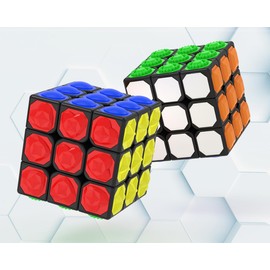 Willking 3X3x3 Magic Cube Tactile Cube for Blind 3D Embossed Braille Fingerprint Speed Cube