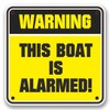 2 x 10cm This Boat is Alarmed Warning Vinyl Sticker