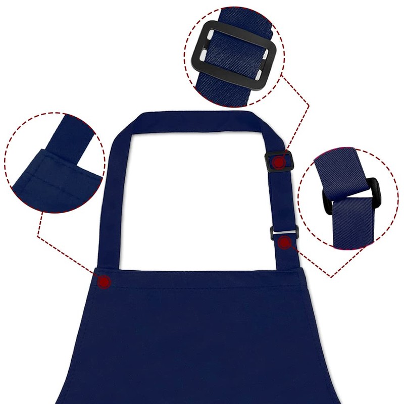 MOLENKY Apron, 2 Pieces Adjustable Apron with 2 Pockets, Adjustable