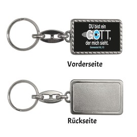 speecheese You are a God Who Sees Me Keyring with Border with Bible Quote in Black Genesis 16,13 Keyring for Believers Who Appreciate the Words of God Bible Verse Bible Quote Moses, black