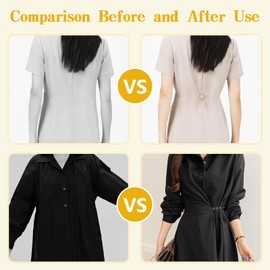 ROPAKED 6 Pcs Cinch Clip Vintage Dress Clips Back Cinch Sweater Clips to Hold Sweater Together Shawl Cardigan Collar Clip to Tighten Dress Pant Waist Tightener for Women(Simple)