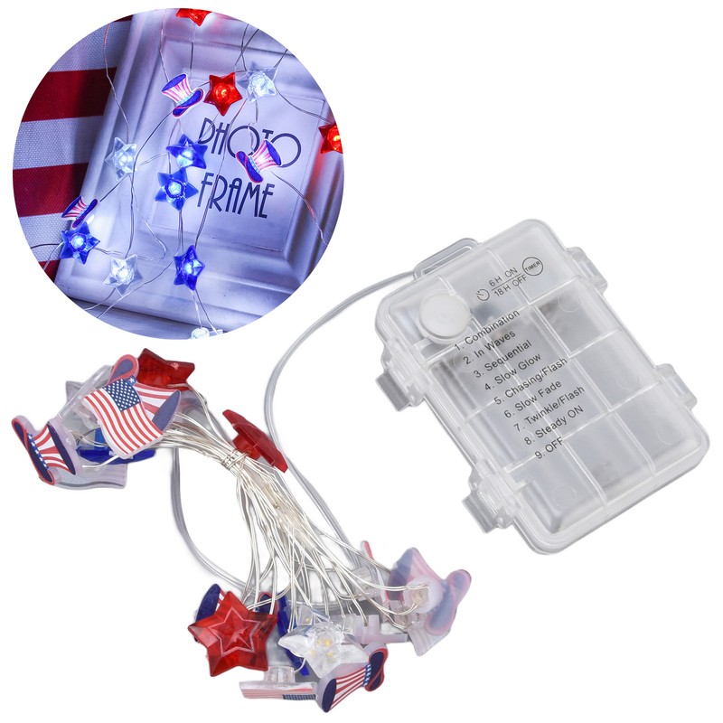 Independence Day Light String Wireless Remote Control IP44 Waterproof Timing