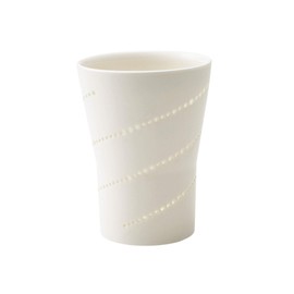 TAMAKI T-924389 Tumbler, Squash Spiral, White, Diameter 3.5 inches (9 cm), Height 4.7 inches (12 cm), 13.6 fl oz (395 ml)