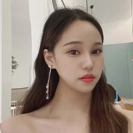 Star Long Tassel Dangle Earrings for Women Shooting Star Earrings Meteor Lucky Star Pearl Drop Earrings Jewelry (Silver)