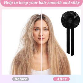 JIEYAO Satin Haarhaube für Damen, Doppelseitig Seidenhaube Zum Schlafen Locken Schlafhaube Haare Schützen für die Nacht Elastisch Weiche Satin Bonnet Verstellbare Bonnet Sleep Cap für Mädchen Rosa