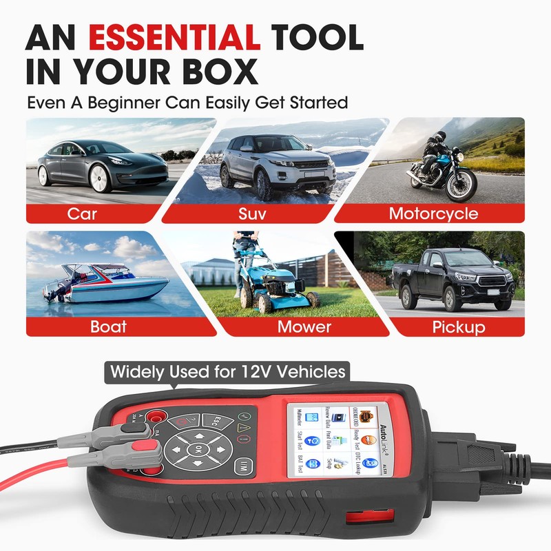 Autel AL539B OBD2 Scanner, 3-in-1 Code Reader Battery Tester Avometer