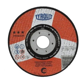 Tyrolit 41491"Premium A30R-BFXA" Straight Cut-Off Wheel, 0 V, Red/White, 115 x 1.5 mm
