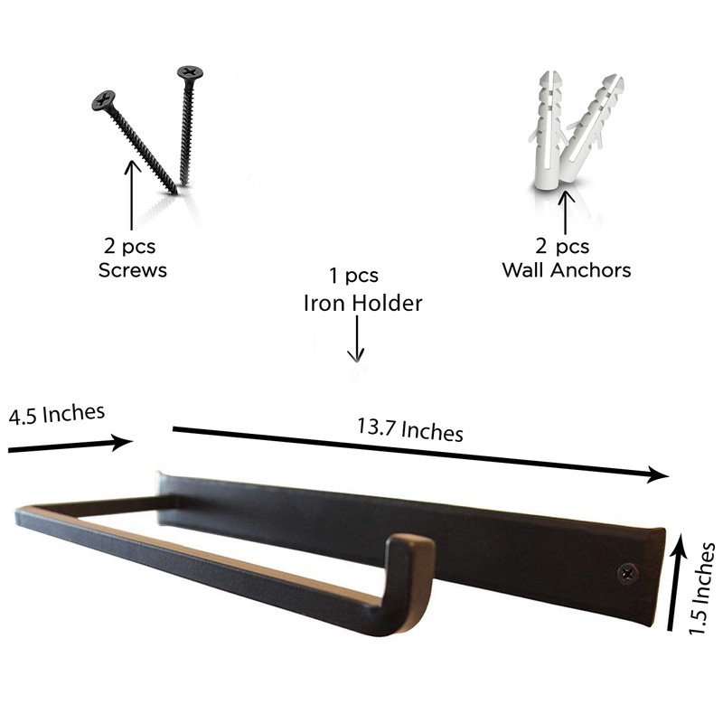 Blacksmith Handmade Wrought Iron Wall Mount Decorative Rustic Paper Towel