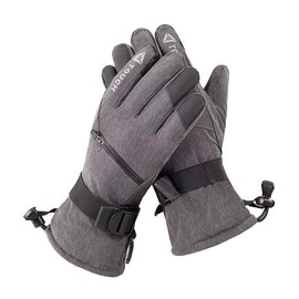 Warm Winter Gloves, Windproof Touch Screen Gloves, Non-Slip Elastic Cuff, Thermal Gloves for Men and Women, Waterproof Cycling Gloves for Running, Climbing, Hiking (Grey)