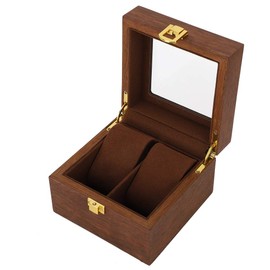 2 Slot Wooden Watch Storage Box, Watch Display Box Case Clamshell Watch Organizer, Watch Gift Box