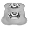 Double Pet Bowls Rustproof Stainless Steel Dog Water Food Bowls