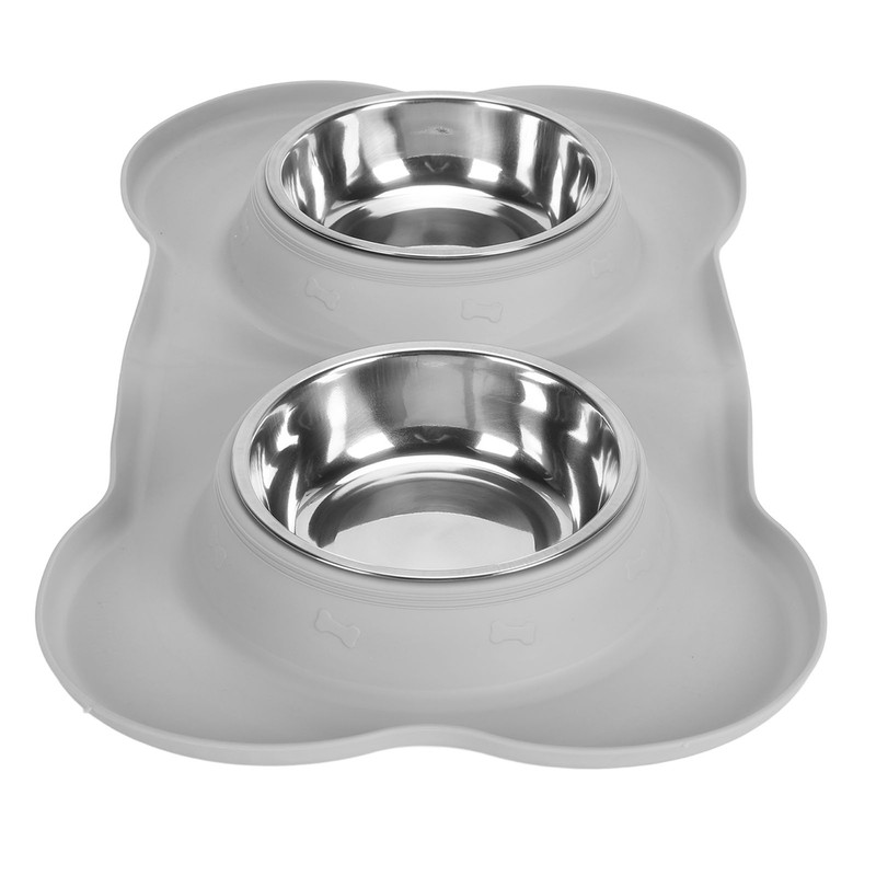 Double Pet Bowls Rustproof Stainless Steel Dog Water Food Bowls