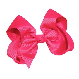 WD2U Girls 4" Solid Grosgrain Ribbon Boutique Hair Bow Alligator Clip Fuchsia