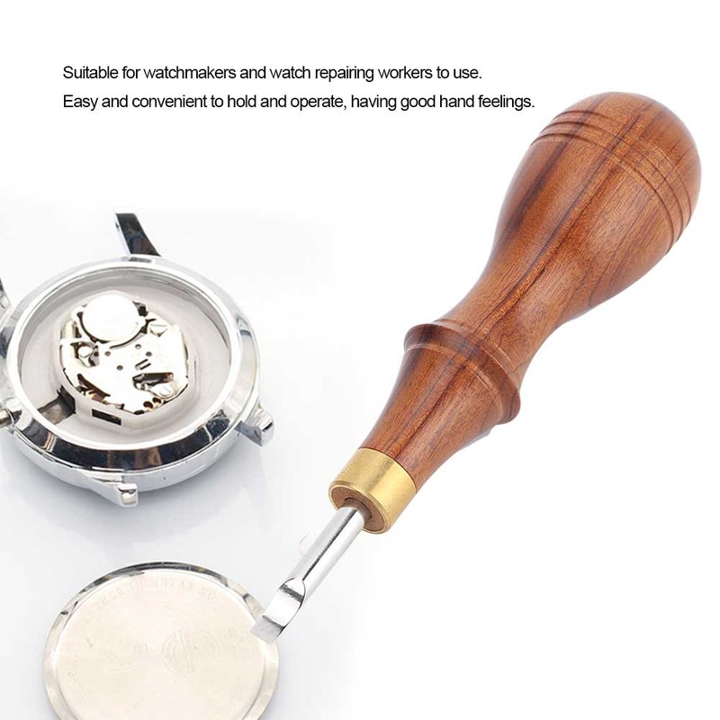 Wooden Handle Steel Watch Pry Watch Repairing Tool Watch Case