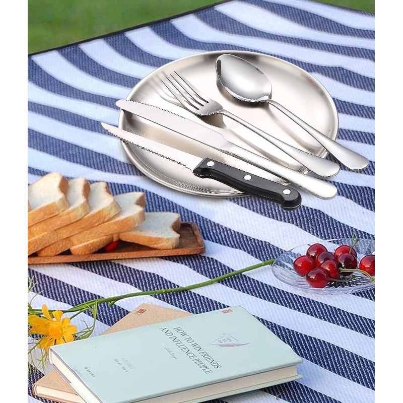 10-Piece Camping Mess Kit for 2 - Stainless Steel Silverware