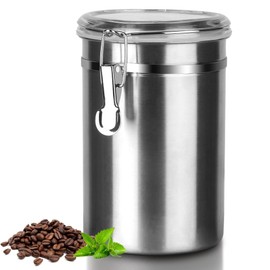 Walktosun Coffee Canister Airtight Coffee Bean Storage Container for Ground Coffee with Lids Stainless Steel Coffee Jar for Coffee Bean, Tea, Flour, Sugar,1.8l/62 Floz