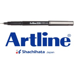 Artline Fineliner sketch artist pens, Black extra fine point 0.2mm - 8 Count