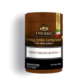 Tresso, Collezione Espresso: Inspirazione Italiana Best Origins Blend Molido, 250 gramos