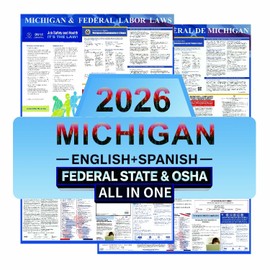 2026 Michigan State & Federal Labor Laws Poster OSHA Bilingual Poster