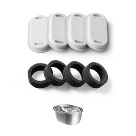 PETLIBRO 4 Pack Replacement Filters for Stainless Steel Cat Water Fountain PLWF003 / PLWF006, Adjustable Water Flow Pet Fountain