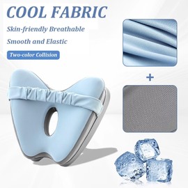 QABIRK Knee Pillow for Side Sleepers for Back Pain, Leg Pillow for Sleeping On Side, Memory Foam Cushion Knee Support Pillows, Pregnancy Pillow Removable and Washable Cover - Light Gray