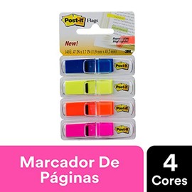Post-it Highlighting Flags, 35/Dispenser, 4 Dispensers/Pack.47 in Wide, Assorted Bright Colors (683-4ABX)