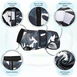 SlowTon Dog Surgery Recovery Suit, Dog Cone E-Collar Alternative After Surgery with Zipper, Professional Pet Recovery Shirt Dog, Preventing Licking Spay Suit for Female Male Dog