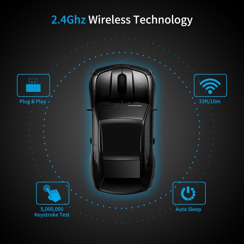 Certified Wireless Mouse Compatible with iOS Windows Android - Works