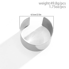 COLORFUL BLING Chunky Gold Silver Open Wide Hammered Wrist Cuff Bangle Adjustable Hollow Leaf Flower Wrap Bracelet for Women Statement Wristband Jewelry-silver polished